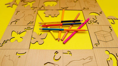 3 in 1 Wooden Kids Drawing Stencils + Puzzle Jumbo Pack ( 99 Pieces Set)