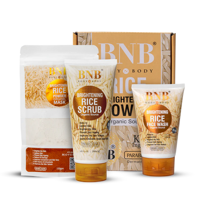 3 In 1 Bnb Whitening Rice Extract Bright & Glow Kit