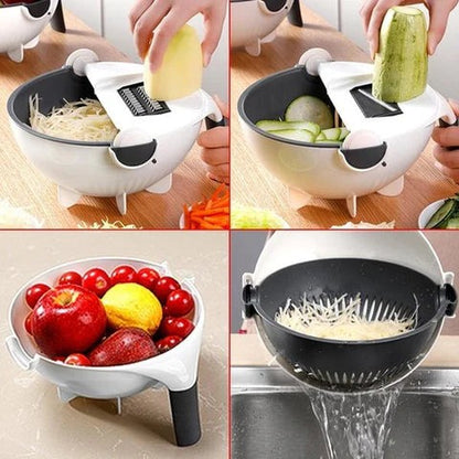 9 In 1 Vegetable Cutter With Drain Basket